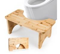 HXREDXD Tabouret de Toilette en Bambou avec 18.49CM Hauteur Pliable Marches de Toilette en Bois Physiologique, Marche Pied WC Naturel pour Adulte la santé du côlon, la Constipation et Les hémorroïdes