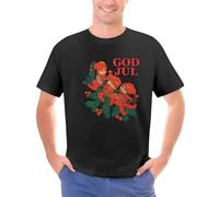 HXRUIAV Men Funny T Shirt Women Cool Tshirt Retro Vintage Tomte God Jul Scandinavian Christmas Shirt