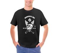 HXRUIAV Men t Shirt Mongols MC Patches Printed Graphic Tops Black Size S-4XL Women