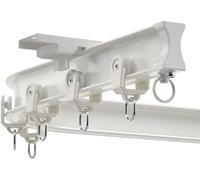 HXRW Support de plafond for rail de rideau incurvé, système de rails de séparation de pièce flexibles en aluminium robuste Tringle à rideau de plafond flexible et flexible (Color : Bianco, Size : 4.