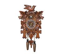 HXRZZG Horloge à coucou vintage fabriquée à la main en bois avec carillon et pendule en bois - Horloge murale à quartz - Design moderne - Oiseau chanteur