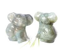 HXSCOO 1.2 "Koala Ours Statue Mode Amour Guérison Cristal Gem Figurine Animale Pierre Naturelle À La Main Articles Ornement Cadeaux Décoration (Color : Flash Labradorite, Size : 1 PCS)