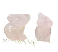 HXSCOO 1.2 "Koala Ours Statue Mode Amour Guérison Cristal Gem Figurine Animale Pierre Naturelle À La Main Articles Ornement Cadeaux Décoration (Color : Rose Quartz, Size : 1 PCS)