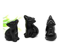 HXSCOO 1.2" Loup Statue Pierre Naturelle Sculpture Animal Figurine Collection Artisanat Cristal Reiki Guérison Sculpture Décor Enfants Cadeaux (Color : Black Obsidian, Size : 1pc)