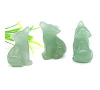 HXSCOO 1.2" Loup Statue Pierre Naturelle Sculpture Animal Figurine Collection Artisanat Cristal Reiki Guérison Sculpture Décor Enfants Cadeaux (Color : Green Aventurine, Size : 1pc)