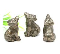 HXSCOO 1.2" Loup Statue Pierre Naturelle Sculpture Animal Figurine Collection Artisanat Cristal Reiki Guérison Sculpture Décor Enfants Cadeaux (Color : Pyrite, Size : 1pc)