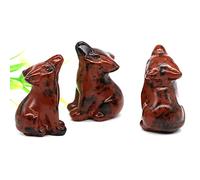 HXSCOO 1.2" Loup Statue Pierre Naturelle Sculpture Animal Figurine Collection Artisanat Cristal Reiki Guérison Sculpture Décor Enfants Cadeaux (Color : Red Mahogany, Size : 1pc)