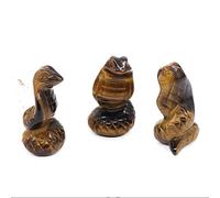 HXSCOO 1,5" Serpent Statue Pierre Naturelle Améthyste Oeil De Tigre Cristal Sculpté Reiki Guérison Pierre Précieuse Animal Figurine Décoration de La Maison Artisanat (Color : Tiger Eye, Size : 1pcs)