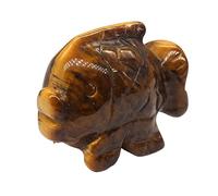 HXSCOO 1,5" Statue de Poisson décoration de Salle de Pierres précieuses Naturelles Figurines d'animaux en Cristal de guérison Reiki Pierres sculptées Porte-Bonheur (Color : Tiger Eye)