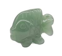 HXSCOO 1,5" Statue de Poisson décoration de Salle de Pierres précieuses Naturelles Figurines d'animaux en Cristal de guérison Reiki Pierres sculptées Porte-Bonheur (Color : Green Aventurine)