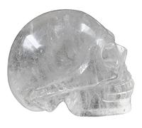 HXSCOO 1pc 2" Crâne de Cristal Quartz Naturel Crâne Pierre précieuse sculptée Crâne Pierre Statue de Poche Énergie de guérison Reiki Pierre précieuse Figurine de Collection