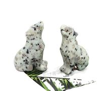 HXSCOO 50 MM Loup Statue Guérison Cristal Décor À La Maison Pierre De Quartz Sculpté Animal Figurine Artisanat Cadeaux Croyance Spirituelle Spécimen Minéral (Color : Lotus Jasper, Size : 1 pcs)