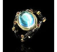 HXSCOO Bague Femme en Argent Pierre de Lune Bague Femme Zircon Bijoux série Or Noir Luxe élégant bohème Bijoux (Color : KYRA01165, Size : 7)