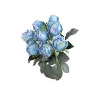 HXSCOO Bouquet de Roses artificielles aux Bords flous - Élégantes Fleurs artificielles for la décoration de la Maison et du Mariage(Blue)
