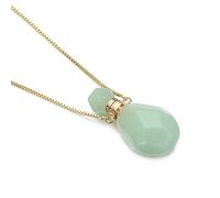 HXSCOO Bouteille en Pierre Naturelle Rose améthystes Quartz Oeil de Tigre Pendentif Collier Cristal diffuseur d'huile Essentielle Flacon Bijoux (Color : 3)