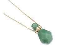 HXSCOO Bouteille en Pierre Naturelle Rose améthystes Quartz Oeil de Tigre Pendentif Collier Cristal diffuseur d'huile Essentielle Flacon Bijoux (Color : 7)