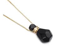 HXSCOO Bouteille en Pierre Naturelle Rose améthystes Quartz Oeil de Tigre Pendentif Collier Cristal diffuseur d'huile Essentielle Flacon Bijoux (Color : 4)