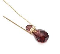 HXSCOO Bouteille en Pierre Naturelle Rose améthystes Quartz Oeil de Tigre Pendentif Collier Cristal diffuseur d'huile Essentielle Flacon Bijoux (Color : 5)