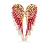 HXSCOO Broche Ailes d'ange en Strass, 3 Couleurs, Bijoux Scintillants, Cadeau, Plumes de styliste, 2021 (Color : Rouge)