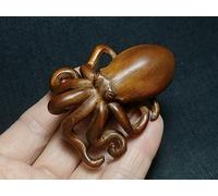 HXSCOO Buis Japonais sculpté à la Main Poulpe Poisson Figure Statue netsuke à Collectionner décoration Cadeau