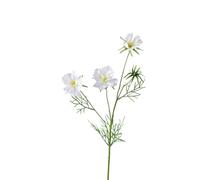 HXSCOO Cosmos Artificiel à Plusieurs têtes for la décoration de Votre Salon | Décorations de Mariage | Composition de chrysanthèmes Sauvages(Blanc)