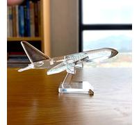 HXSCOO Cristal Clair Mignon Avion Figurines Verre Avion Presse-papiers Ornement Statue à Collectionner décor à la Maison Cadeau d'anniversaire de noël
