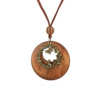 HXSCOO Fait à la Main Népal Bouddhiste Mala Perle Pendentif Collier Ethnique Perle en Bois Long Bijoux Cadeaux for Les Femmes (Color : 83cm-03)