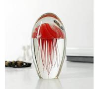 HXSCOO Figurines de méduses en Verre Scintillantes Faites à la Main, Presse-Papier, Cristal d'aquarium, décoration de Maison Fengshui (Color : Rouge)