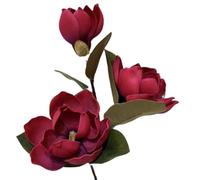 HXSCOO Grande Fleur de Magnolia en Mousse à Toucher Doux: élégante décoration de Mariage for l'intérieur(Brightred)