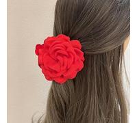 HXSCOO Grande Rose Fleur Grande Pince à Cheveux Dame Tissu Rose Fleur Cheveux Griffe épingle à Cheveux Femmes Filles Accessoires (Color : 03)