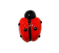 HXSCOO Murano Verre Coccinelle Figurine Ornements Fond Plat Mignon Coccinelle Petite Statue Maison Salon Table Fée Jardin De Pâques Décor (Color : Burgundy, Size : About 4.5-5.5cm)