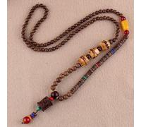 HXSCOO Népal Bouddhiste Mala Bois Perle Collier Ethnique Chandail Chaîne Déclaration Long Colliers amp; Pendentifs for Femmes Hommes Cadeau Souvenir (Color : Style3)