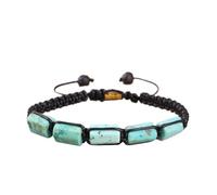 HXSCOO Perles de pépite de Tourmaline noire naturelle nouées Bracelet tissé à la main femmes perles de pierre Bracelet tressé réglable (Color : Phoenix Turquoise)
