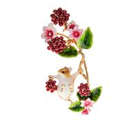 HXSCOO Printemps Mignon Souris cueillette Framboise Broches Unisexe drôle Petit écureuil Broche Broche for Femmes Animal vêtements Broche (Color : Rouge)