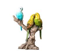 HXSCOO Sculpture de Perroquet Vif en résine émaillée, Statue d'oiseau Perruche, Ornement for Amoureux, Collection d'art, Accessoires de décoration de Salle Artisanale (Color : Style A, Size : M)