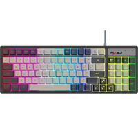 HXSJ V600 Clavier de jeu à 96 touches, rétroéclairage RGB | 26 touches sans conflit | Capuchons de touches flottants | USB Plug-and-Play, noir