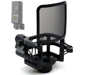 Hxszk Support antichoc pour microphone avec écran filtrant pour Lewitt RAY/LCT 240 Pro/440 Pure et la plupart des micros carrés - Support anti-vibration - Filtre anti-pop - Clip universel (port 23,5 à