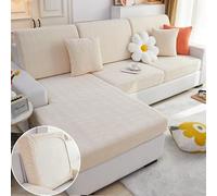 HXSZWJJ Couch Covers, Interior Soothing Home Sofa Covers Washable, Home Sofa Cushion Cover(Beige-B,Triple Seat Cover)