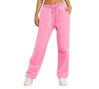 HXSZWJJ Softstream Pants, Soft Stream Pants, Softstreme High-Rise Pant, Straight Leg Sweatpants Women with Pockets(Pink,S)