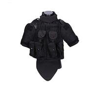 HXSZWJJ Veste Tactique De Camouflage du Corps Armure De Combat Gilet avec Étui/Pad Assault Militaire Airsoft Plate Transporteur Vêtements (Color : Black, Size : One Size)