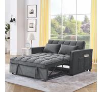 HXUHUWS Canapé-lit convertible 3 en 1 pour espaces de vie douillets, tissu en velours doux, dossier réglable avec oreillers, velours beige