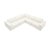 HXUHUWS Transformez votre espace avec un canapé modulaire en forme de L, un rembourrage en éponge douce, combinaison de 5 pièces, beige