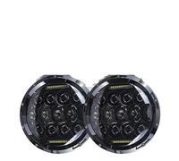 HXVGEGKPYK Feux Phares 1pc Pour Suzuki Pour Samurai SJ410 4X4 Pour Voiture Tout-terrain 7 Pouces LED Phares Ronds DRL Hi Lo Beam Accessoires De Phares Noir Phares Avant