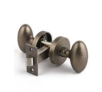 HXWZUGFTW Poignée de porte de passage noire mate - Poignée ronde sans clé et sans verrouillage for hall d'entrée et placard, avec pêne dormant et levier(ModelD)