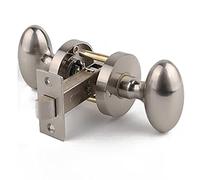 HXWZUGFTW Poignée de porte de passage noire mate - Poignée ronde sans clé et sans verrouillage for hall d'entrée et placard, avec pêne dormant et levier(ModelC)