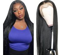 Hxxcoup Human Hair Wigs 13x6 Lace Front Natural Black Straight Human Hair Glueless Wear and Go for Women with Minnimal Smell Minimal Tangle for Women16 Inch