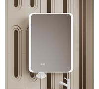HXYhydrypd Armoire Salle de Bain avec Lumières, Armoire Pharmacie avec Antibuée, Miroir de Salle de Bain avec Rangement pour la Maison, L'hôtel et Les Toilettes(Gray,50cm/19.7in)