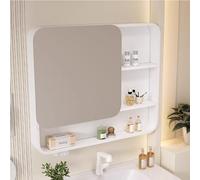 HXYhydrypd Armoires de Salle de Bain avec Miroir, Armoire Salle de Bain Rectangulaire Arrondie, Armoire Pharmacie Murale pour Salle de Bain, Cuisine, Salle à Manger(80cm/31.5in)