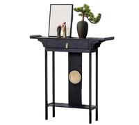 HXYhydrypd Console Étroite avec Tiroir et Étagère Inférieure, Accents en Rotin, Idéale for Un Hall D'entrée, Un Salon ou Un Couloir(120cm/47in)