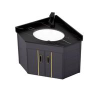 HXYhydrypd Meuble Salle de Bain avec Vasque, Meubles de Salle de Bain, Meuble-lavabo d'angle avec Lavabo en Céramique et Armoire à Miroir pour la Cuisine de la Maison, la Terrasse, la Salle